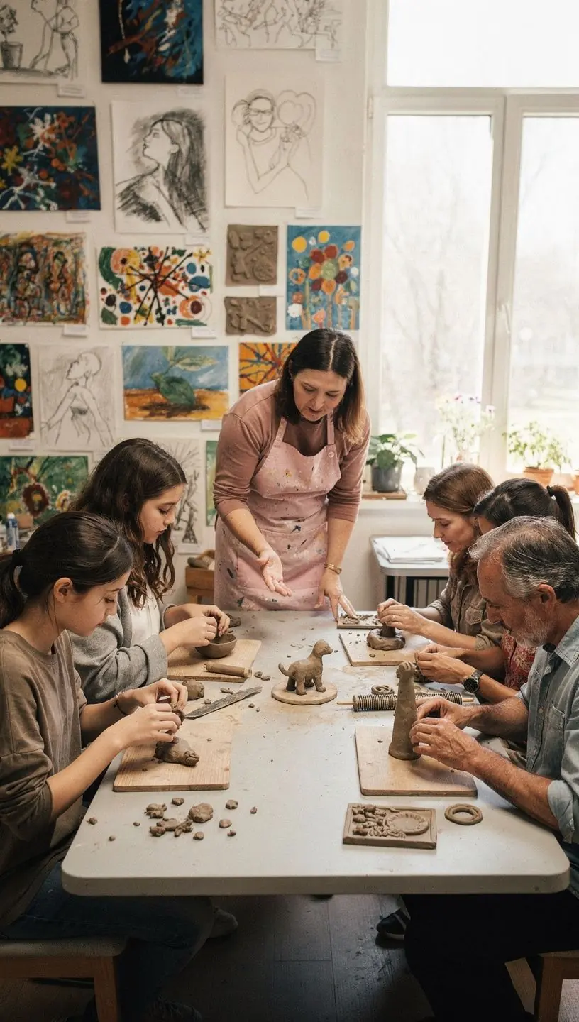 Art therapy session for diverse populations enhancing creativity