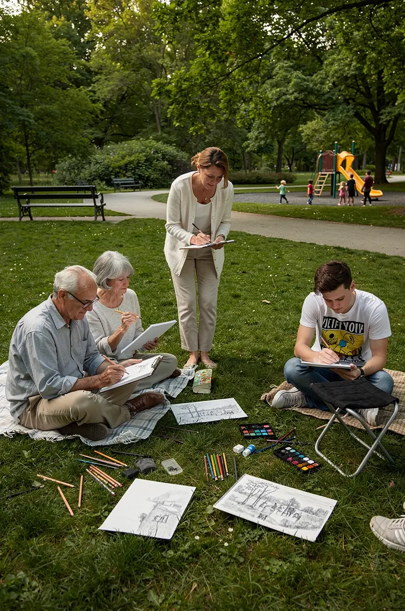 Modern workspace with technology